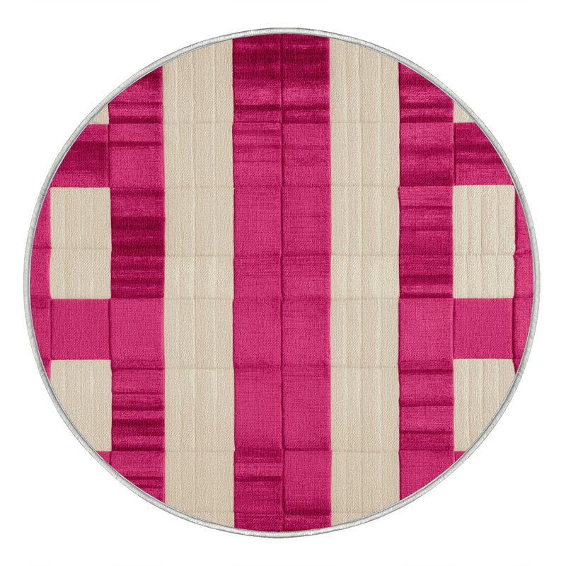 Machine Washable Botanical Area Rug, Round 5'