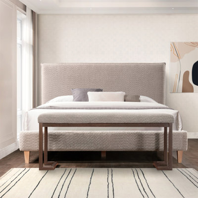 Banc rembourré moderne avec structure en métal, banc intérieur de 48 pouces pour hall d'entrée, couloir, salon, salle à manger, chambre à coucher, moderne et décoratif