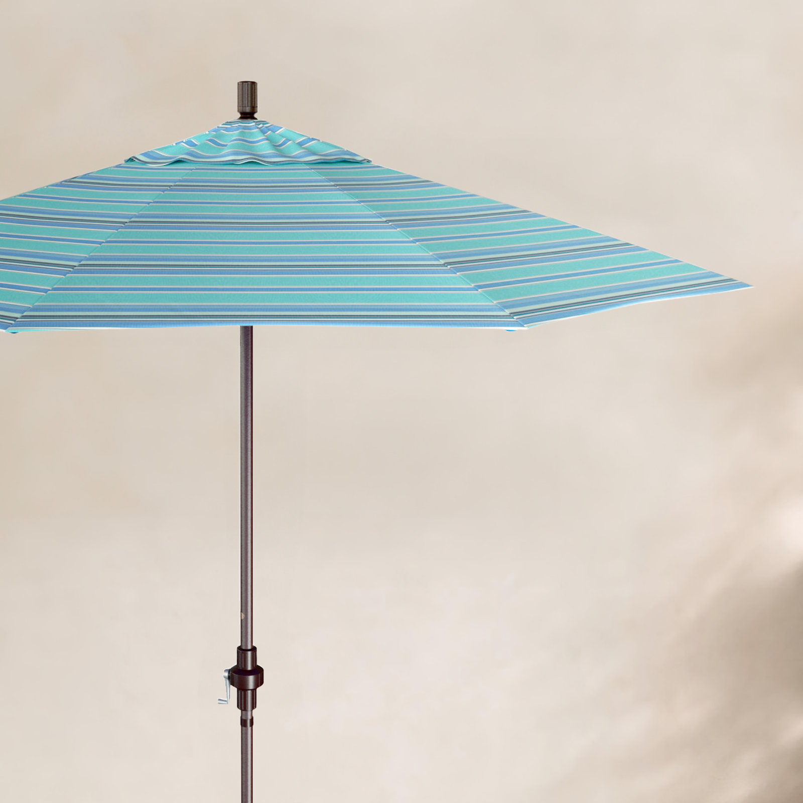 Garita 9' Sunbrella® Market Umbrella, Dolce Oasis Stripe Sunbrella®, Bronze