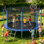 Trampoline de jardin de 12 pi avec filet de sécurité et crochet en T, grand trampoline d'extérieur rond pour enfants et adultes - Usage intensif