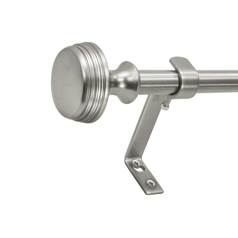 Tringle à rideaux simple réglable en métal Silvis,  48 po - l 86 po , Nickel foncé