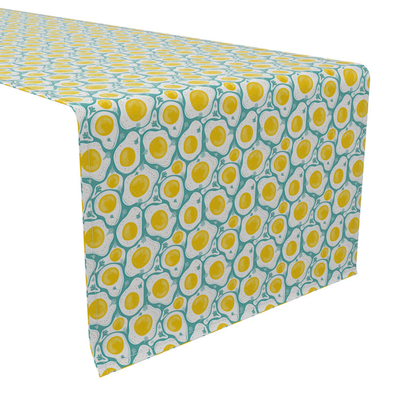 Rectangular Floral Cotton Twill Table Runner