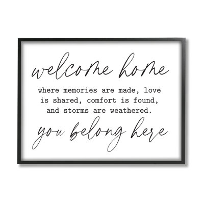 Citation décontractée «Welcome Home Belonging Family»