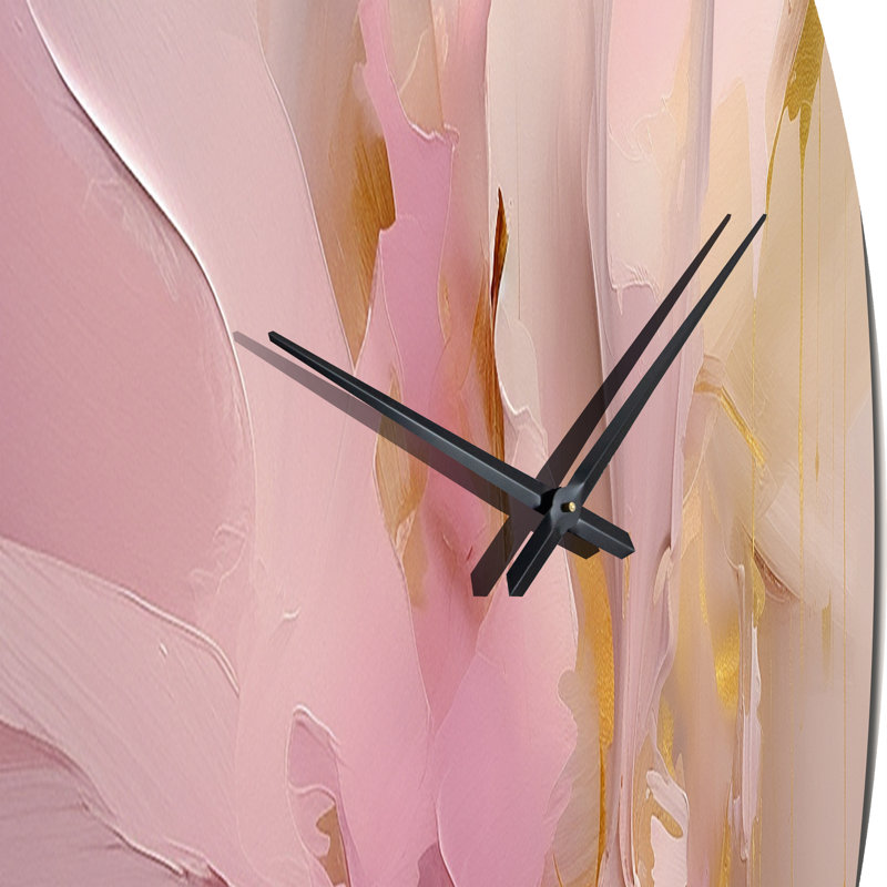 Horloge murale en métal rose, Très grand