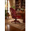 Fauteuil de direction pivotant capitonné en cuir avec base en bois massif
