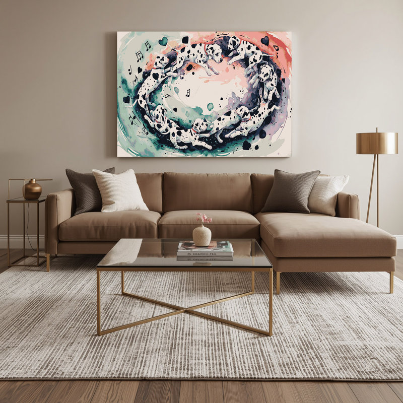 «Dogs Dalmatian Gray», art mural sur toile, H 12 po x l 18 po