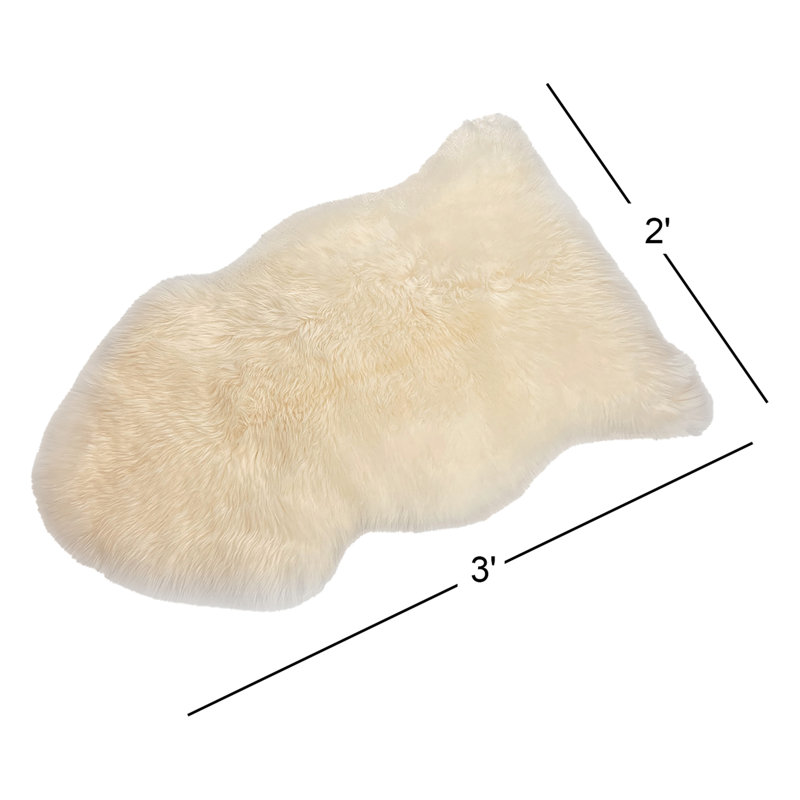 Tapis en peau de mouton Fris couleur champagne, Nouveauté 2 pi x 3 pi