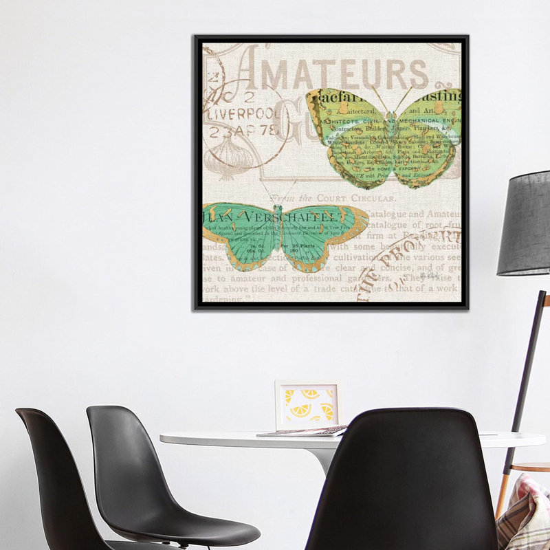 «Bookshelf Botanical IX», impression sur toile, H 18 po x l 18 po x P 1,5 po, Toile avec cadre noir, Pas de tapis
