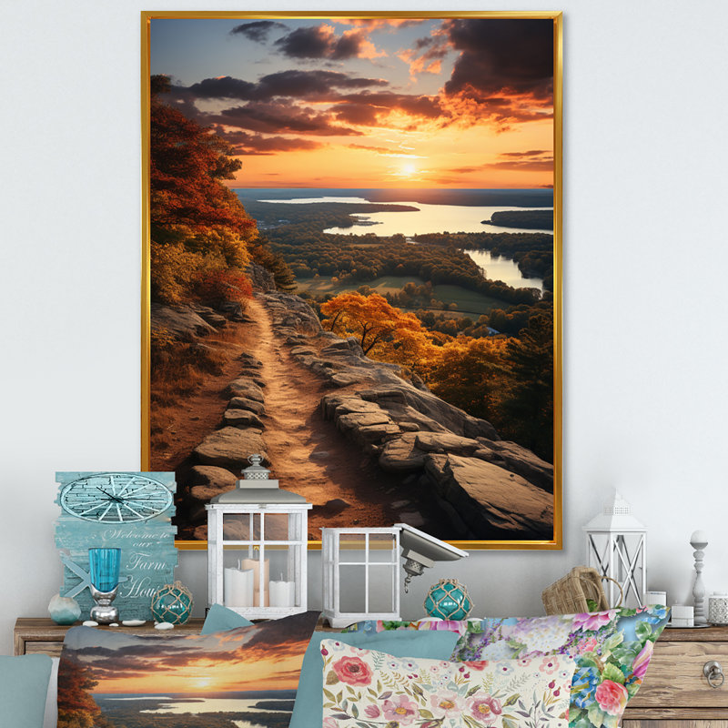 «Babajko Connecticut Landscape IV», reproduction sur toile, H 32 po x l 24 po x P 1 po, Cadre flottant doré