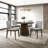 5-Piece Round Dining Set, Seats 4, 47.2" Pedestal Dining Table & 4 Tall-Back Grey Upholstered Chairs