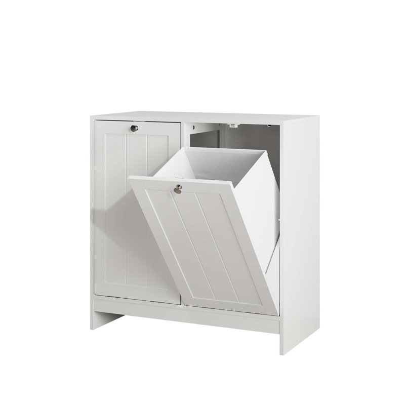 Panier à linge incliné avec paniers amovibles et armoire de rangement