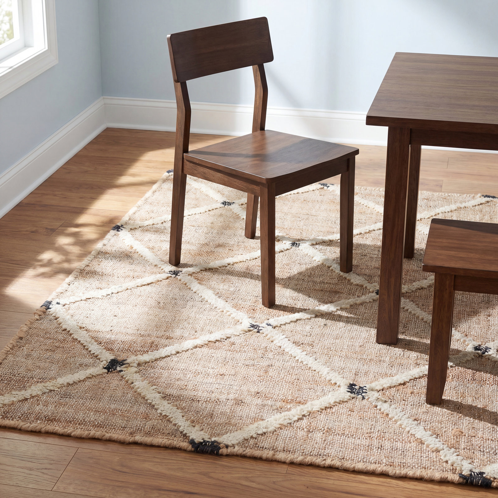 Kali Natural Handwoven Jute Rug, Rectangle 6' x 9', Natural