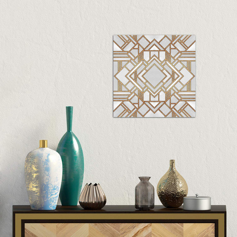 Art déco I par Elisabeth Fredriksson - reproduction d'art, H 26 po x l 26 po x P 1,5 po, Toile tendue