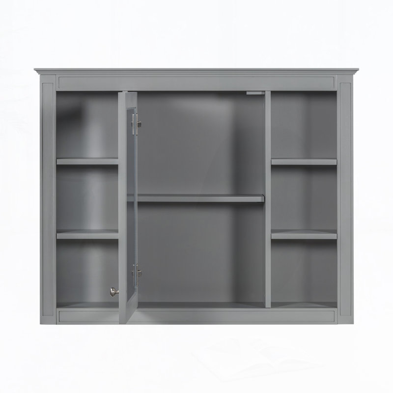 Pharmacie murale 35 "x 27,5" avec miroir, Gris
