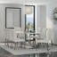 Ensemble de table de salle à manger 9 pièces blanc et argent moderne avec 8 chaises en cuir blanches-819436152-819436153-819436100