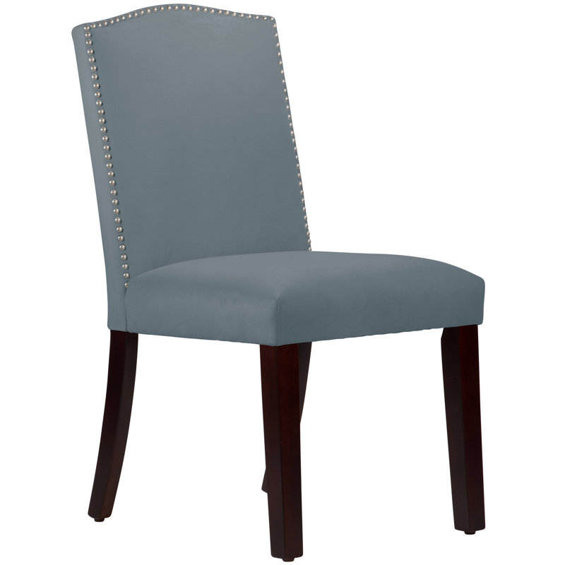 Nadia 20'' H Upholstered Dining Chair, Classic Ocean Velvet, Espresso