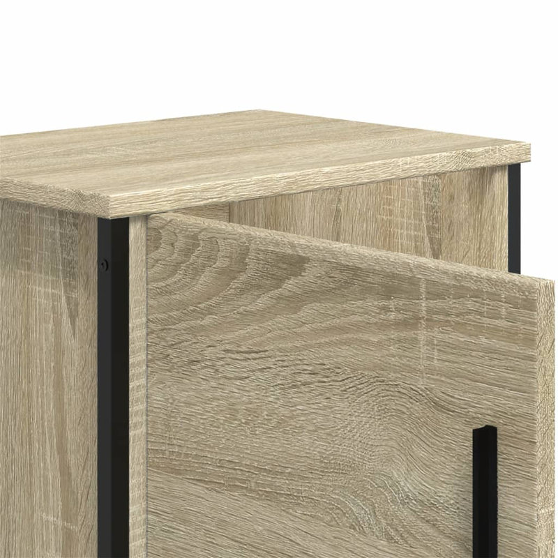 Alurd 40cm W Metal Bedside Table, Sonoma Oak 