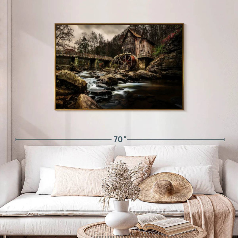 Moulin à charbon au parc Babcock, Cadre flottant doré, 43 po x 29 po