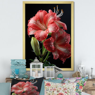 Fleur de lis rose II - art mural Lily