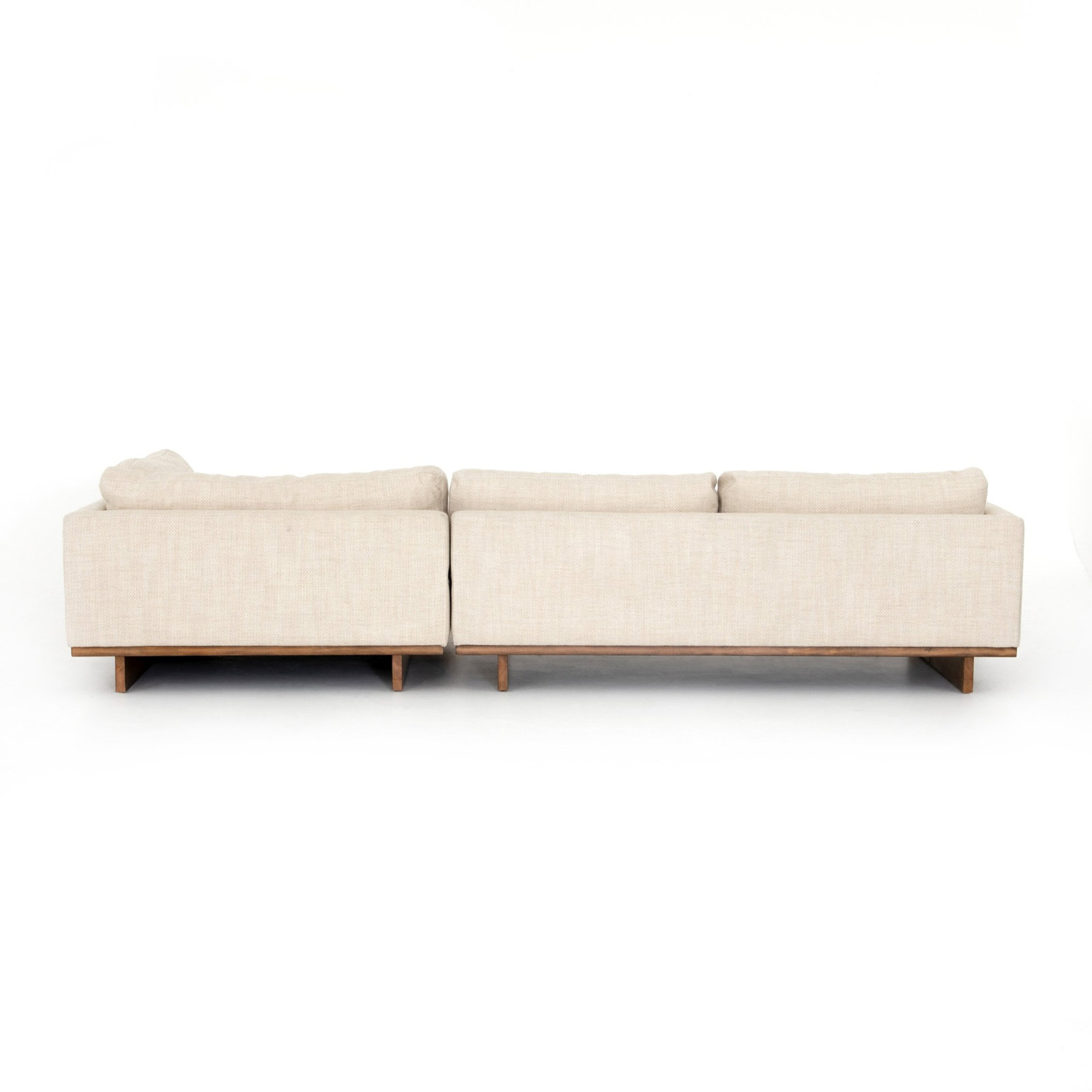 Menades Upholstered Chaise L-Sectional, Right Hand Facing, 32" H x 133" W x 86" D, Irving Taupe Polyester Blend