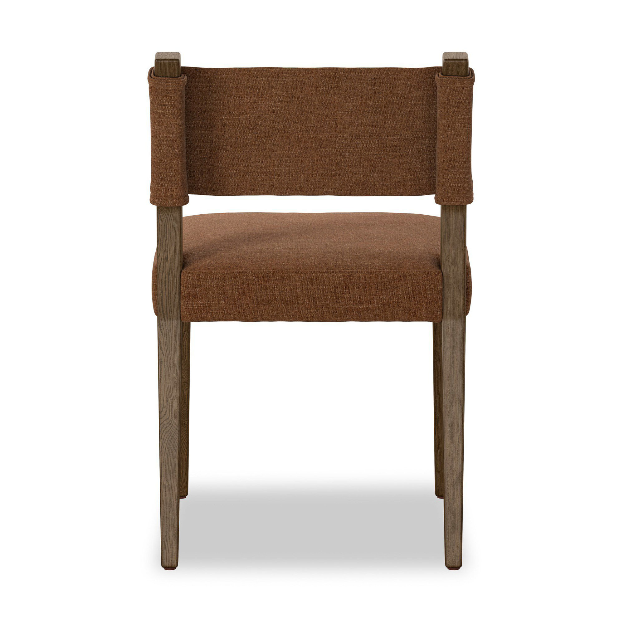 Lorretta Leather Side Chair, Polyester Laughlin Ochre, Brown