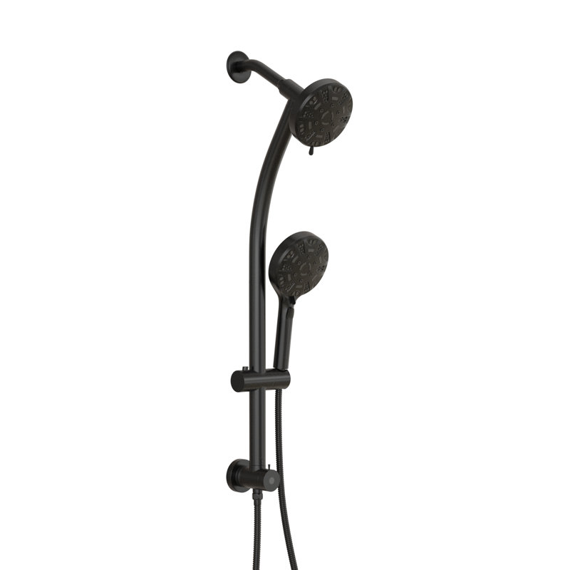 Pomme de douche double multifonction, Noir mat