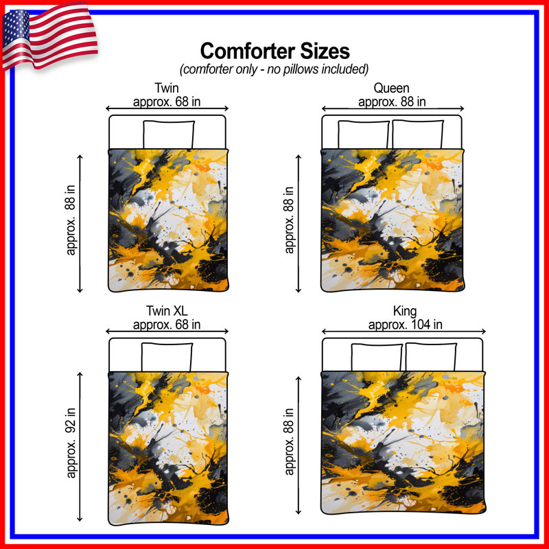 Abstract Splatter Bedding Abstract Comforter Modern, Twin