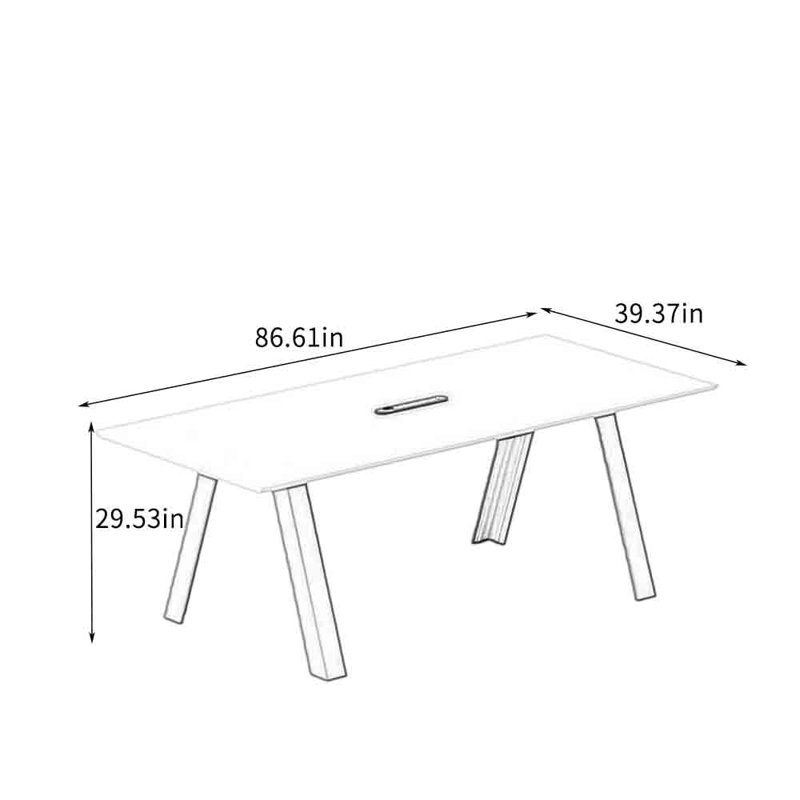Table de conférence moderne et compacte, H 29,53 po x L 86,61 po x l 39,37 po