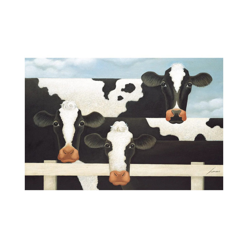 Three Cows by Lowell Herrero - Wrapped Canvas Painting, 101.6 cm H x 66.04 cm W x 1.91 cm D