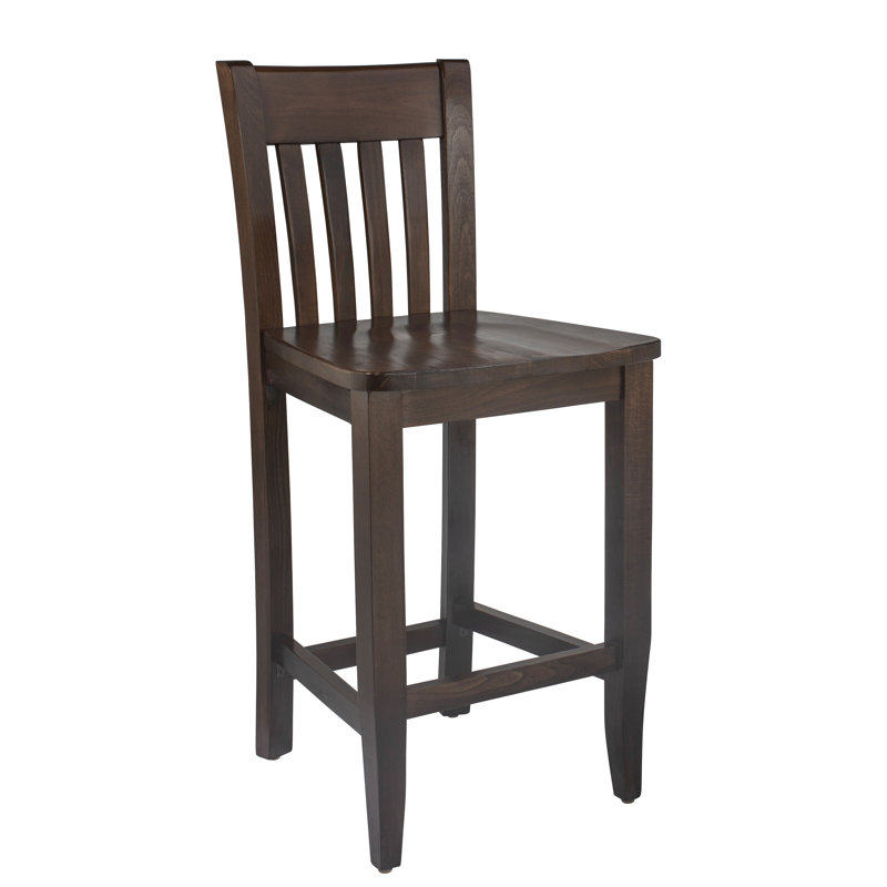 Henson Solid Wood Counter Stool, Walnut, Counter Stool (24" Seat Height)