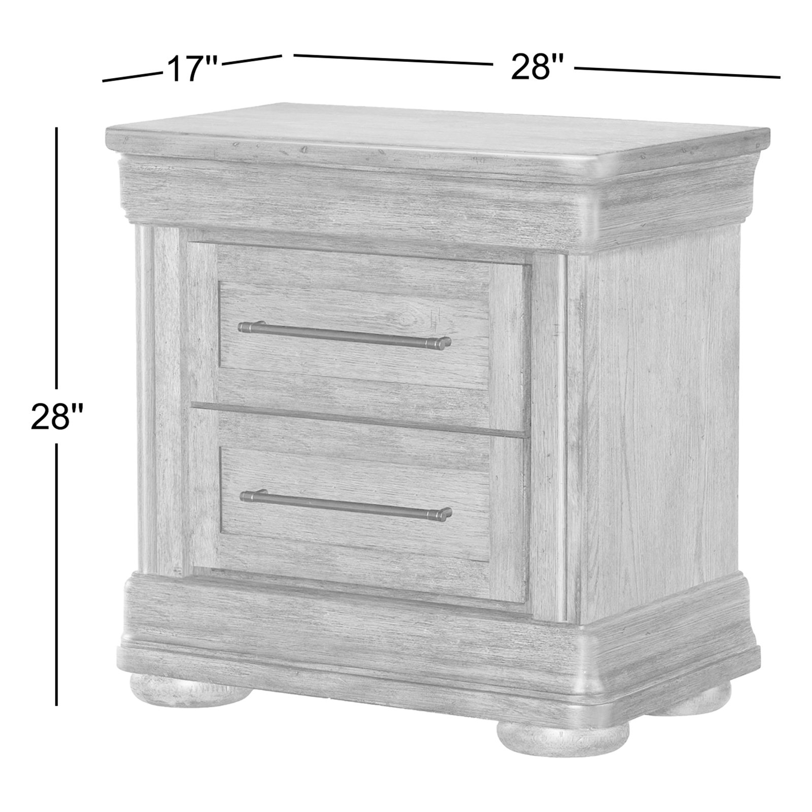 Country Living 2-Drawer Nightstand, Black
