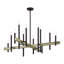 Lustre linéaire très grand en laiton satiné 8 lumières avec accents bronze-804421147-804421146