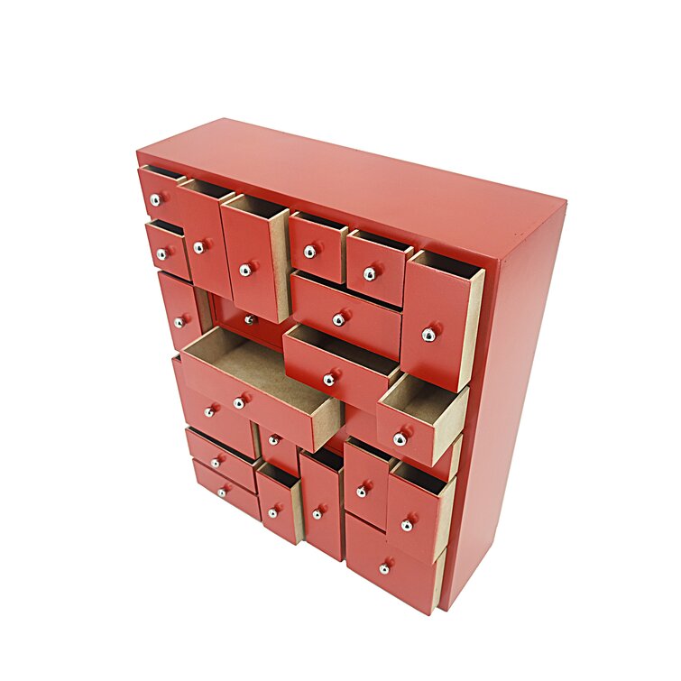 Mehikdip 13X15X4 Desk Organizer with Drawers in Wood-Modern Farmhouse Mini Storage Organizer Latitude Run