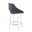 Tabouret de comptoir à hauteur fixe avec pivot en bois blanc et tissu avec repose-pieds rond chromé - ensemble de 2-1652475931