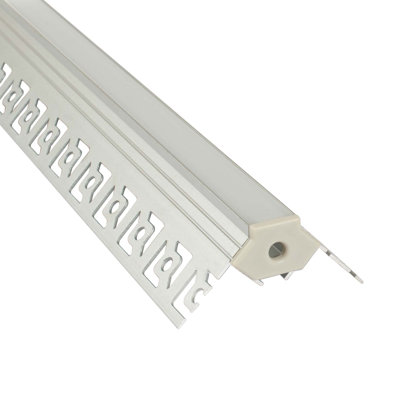 3.3Ft Drywall Aluminum LED Channel 3-Pack, Outside Corner Profile, 1/2" (Nominal) Channel Width, End Caps And 1 Frosted Lens Included