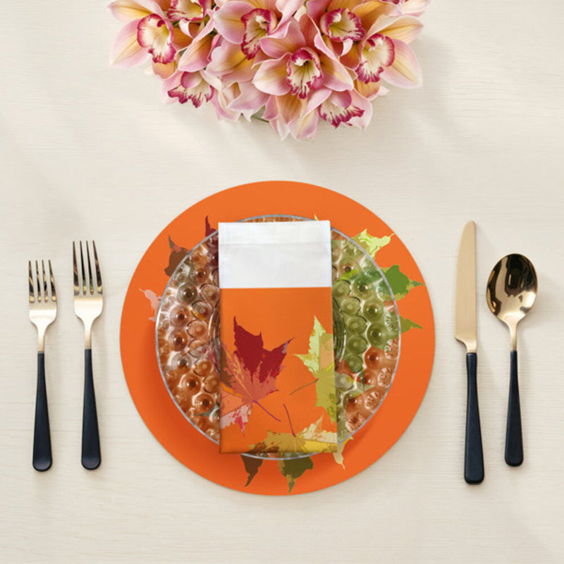 Serviettes de table en satin de coton, Orange