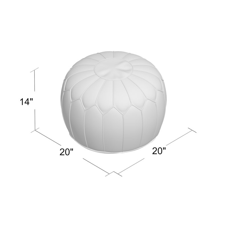 Headley Upholstered Pouf, Denim Blue