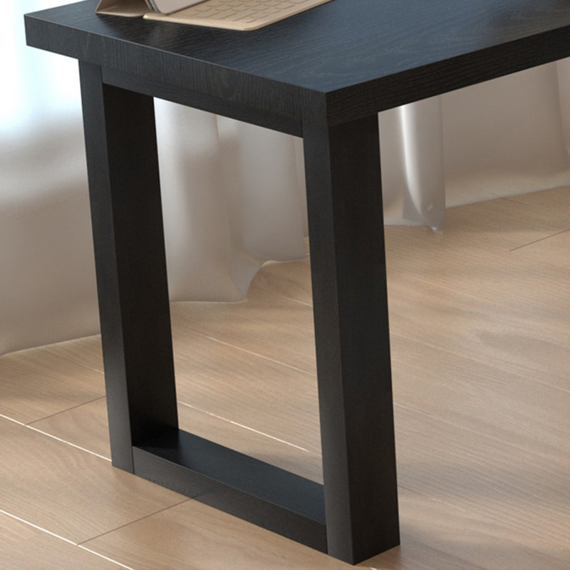 Bureau de direction en bois massif noir en forme de L, H 29,53 po x l 62,99 po x P 47,24 po, Retour à droite 
