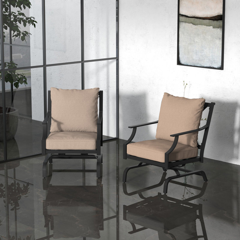 Ensemble de chaises pivotantes 2 pièces Fanshuai, Beige