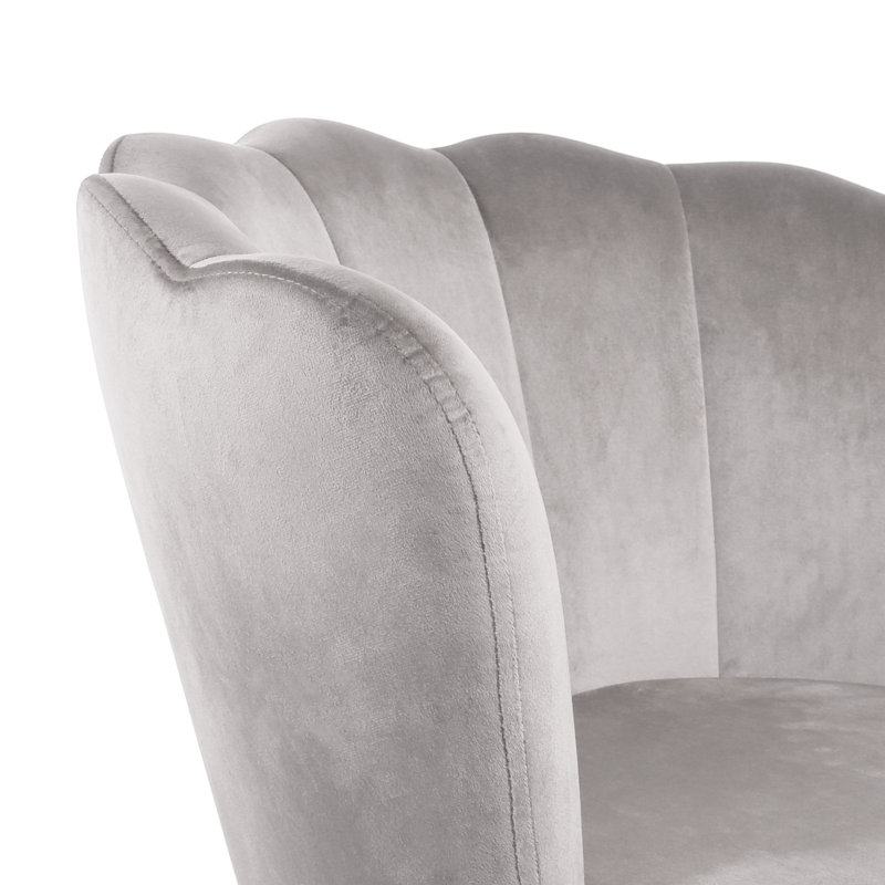 Octavius Velvet Barrel Chair, Grey