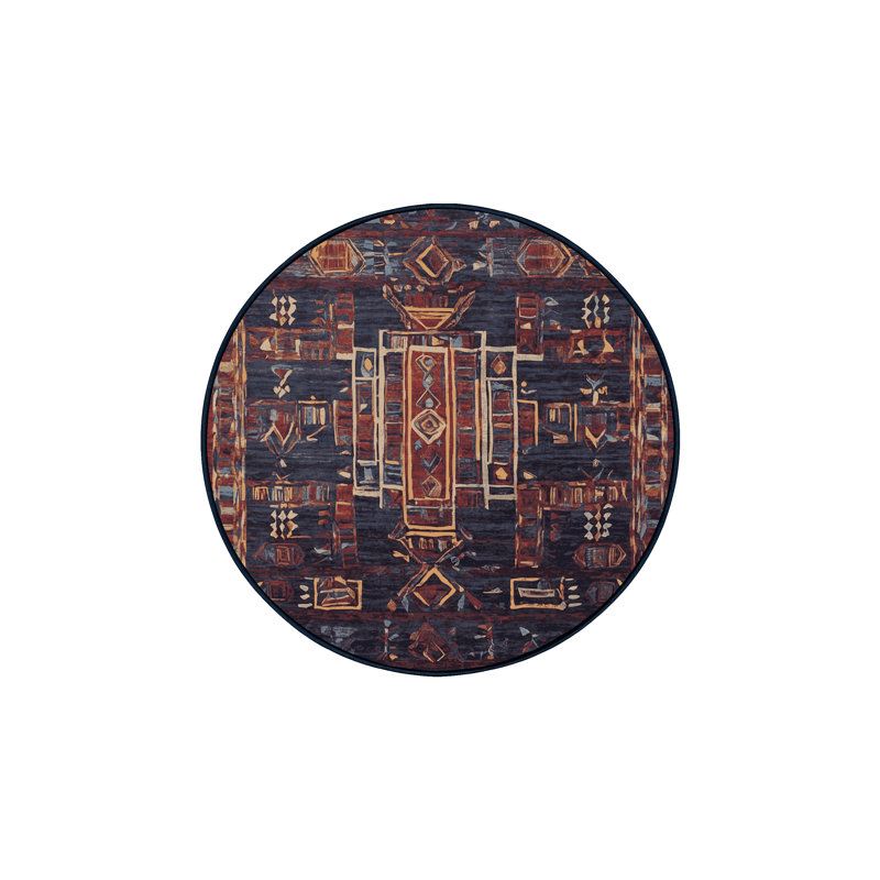 Tapis mauve soyeux et moelleux, Rond 8 pi