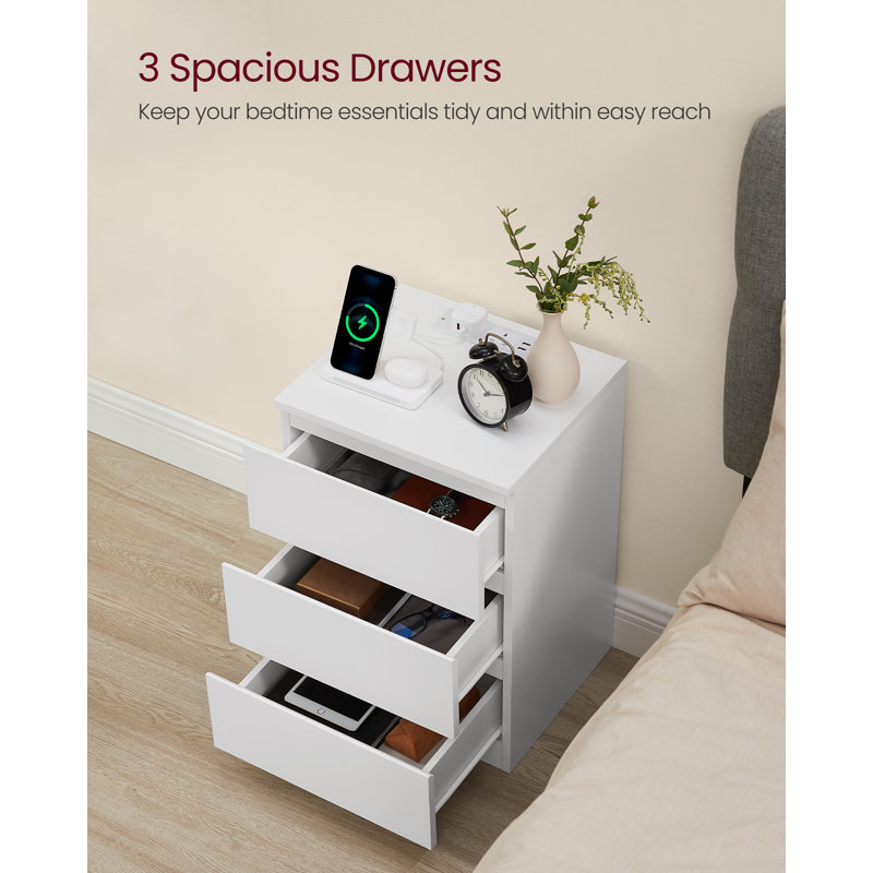 Rubens 40cm W Manufactured Wood Bedside Table
