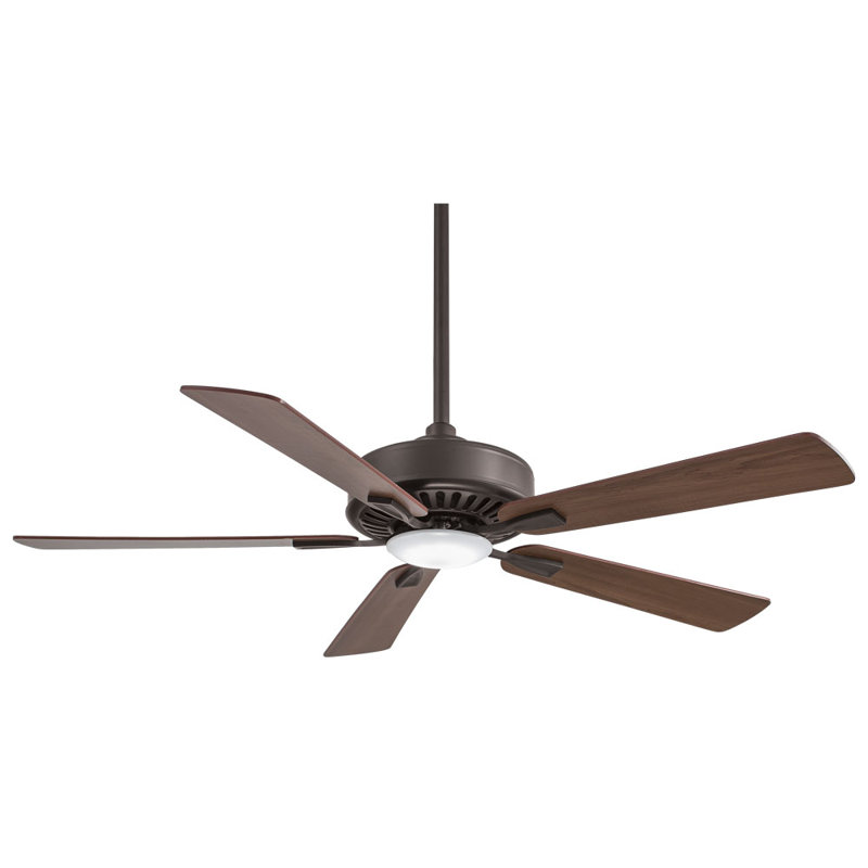 52" Contractor 5 - Blade LED Propeller Ceiling Fan with Remote Control and Light Kit Included, Oil Rubbed Bronze