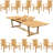11 Pcs Grade-A Teak Wood Dining Set: 118" Double Extension Mas Rectangle Trestle Leg Table  Angarano Stacking Arm Chairs #11CH2510-2104158586