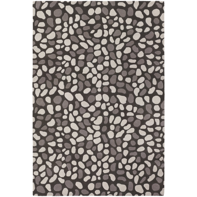 Tapis intérieur gris en laine touffeté à la main Wyble Authentic