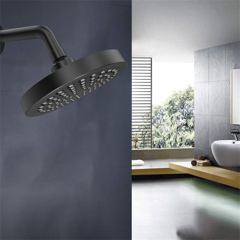 6-Inch High-Pressure Rainfall Shower Head - Anti-Clog Silicone Jets, 2.5 GPM Detachable Restrictor & Easy-Clean Design