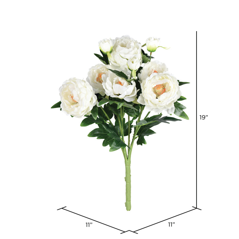 Buisson de pivoines artificielles, Blanc
