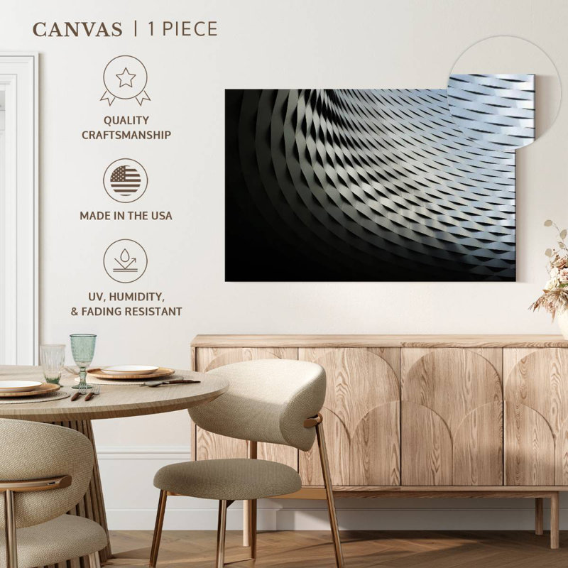 Lilie Abstract Silver Structure, 34" H x 51" W