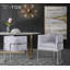 Chaise en velours crème Giselle - Argent-1618604536-1618604537