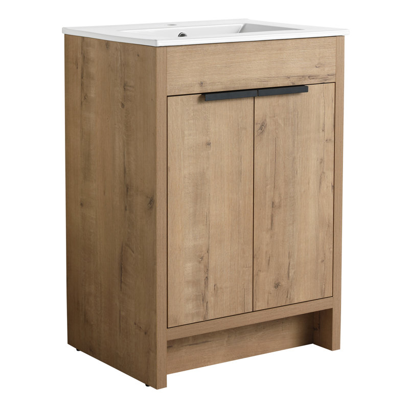 Meuble-lavabo autoportant 24 po 2 portes à fermeture douce